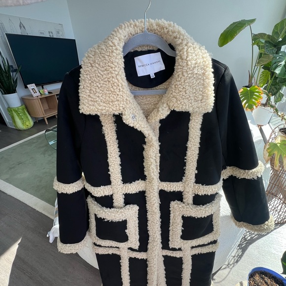Rebecca Minkoff Black and Cream Teddy Jacket - Picture 1 of 4